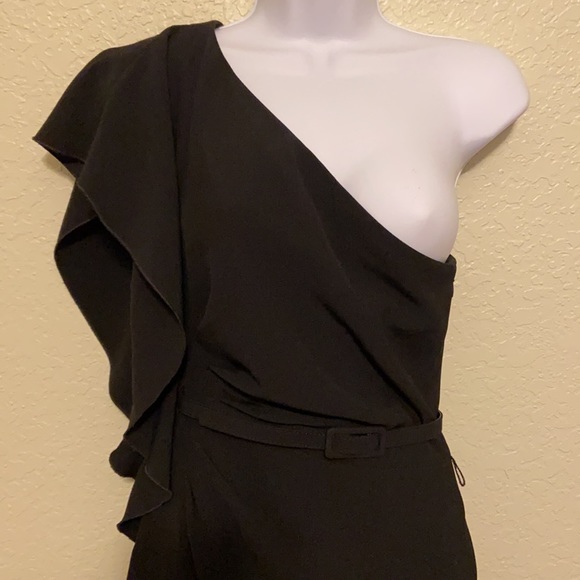 White House Black Market One Shoulder Ruffle Lined - Picture 2 of 7